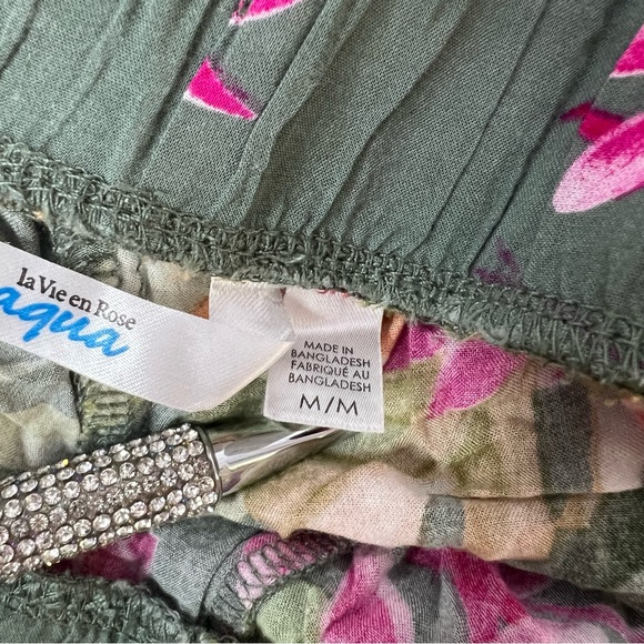 La Vie En Rose pants tropical floral flowers tropics Green Floral Pants - Picture 5 of 6